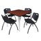 Regency Kahlo Square Table & Chair Sets, 36 W, 36 L, 29 H, Wood, Metal, Plastic Top, Cherry TPL3636CHCM47BK - alternate 1